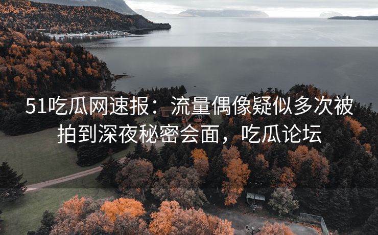 51吃瓜网速报：流量偶像疑似多次被拍到深夜秘密会面，吃瓜论坛